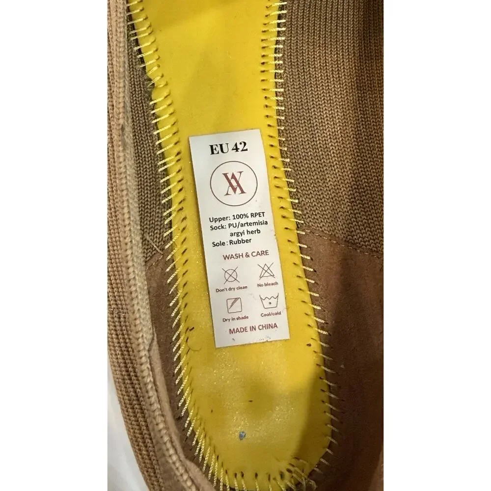 VIVAIA Margot Beige Knit Flats Slip on Washable Ballet Shoes Size EU 42